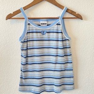 Vintage Xhilaration striped tank butterfly appliqué y2k 90s girls xl 14/16 wms S